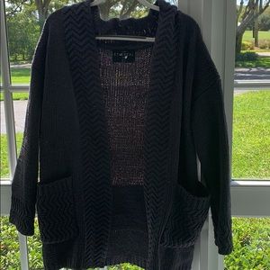 Chunky knit black cardigan